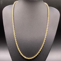 Unisex 10ct Yellow Gold Twist Rope Link Necklace
