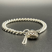 Ladies 925 Sterling Silver Curb Link Bracelet