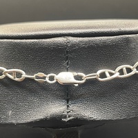 Unisex 925 Sterling Silver Anchor Link Chain & Crucifix Pendant