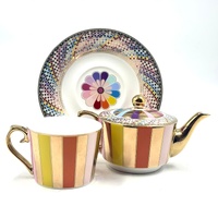 Morgan & Finch Carnival Stripe Tea for One Set Multi Gold 20921901