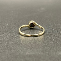 Ladies 10ct Yellow Gold Natural Diamond Cluster Ring