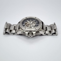 Fossil ME3081 Modern Machine Automatic Skeleton 50mm Silver Band Watch