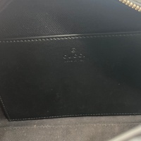 Gucci 574886 GG Supreme Canvas Black Red Web Stripe Leather Shoulder Bag