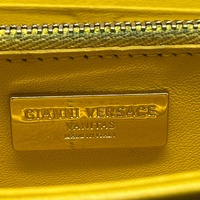Versace Quilted Leather Vanitas Zip Around Womens Wallet Yellow