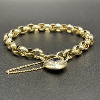 Ladies 9ct Yellow Gold Oval Belcher Link Bracelet