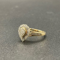 Ladies 9ct Yellow Gold Natural Diamond Cluster Ring