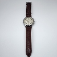 Fossil FS4738 Mens Chronograph Watch Brown Leather Quartz White Dial