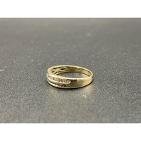 Ladies 9ct Yellow Gold Natural Diamond Ring