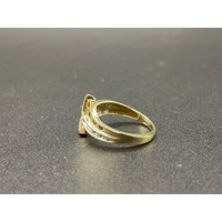 Ladies 10ct Yellow Gold Natural Diamond Ring