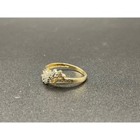 Ladies 9ct Yellow Gold Natural Diamond Ring
