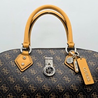 Guess Jensen Brown Logo Dome Satchel Bag