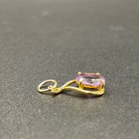 Ladies 9ct Yellow Gold Purple Stone Pendant