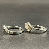 Ladies 925ct Sterling Silver CZ Bridal Ring Set