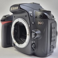 Nikon D90 12.3MP DSLR Camera Body Low Shutter 7668 with Batteries Charger Strap