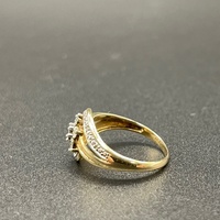 Ladies 9ct Yellow Gold Natural Diamond Cluster Ring