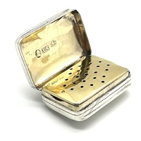 Antique Sterling Silver Vinaigrette Gold Inlay c1814 John Shaw Birmingham