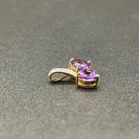 Ladies 9ct Yellow Gold Purple Gemstone Pendant