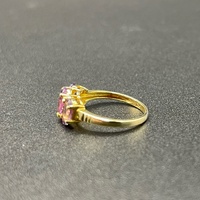 Ladies 9ct Yellow Gold Purple Gemstone Ring