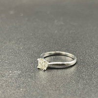Ladies 18ct White Gold Solitaire Diamond Ring