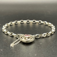 Ladies 925 Sterling Silver Belcher Link Bracelet