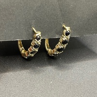 Ladies 9ct Yellow Gold Diamond & Sapphire Oval Hoop Earrings