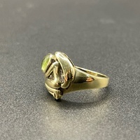 Ladies 9ct Yellow Gold Green Gemstone Ring
