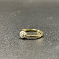 Ladies 10ct Yellow Gold Natural Diamond Cluster Ring