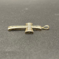 Unisex 9ct Yellow Gold Diamond Crucifix Cross Pendant
