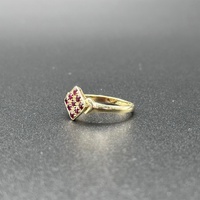 Ladies 9ct Yellow Gold Red Gemstone Ring