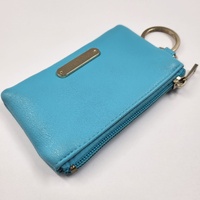 Forever New Blue Zip Coin Purse Keyring Small Wallet Card Cash Pouch