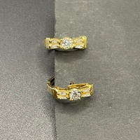 Ladies 14ct Yellow Gold Diamond Hoop Earrings