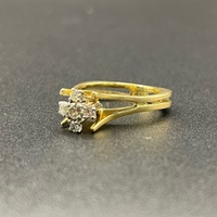 Ladies 18ct Yellow Gold Natural Diamond Ring