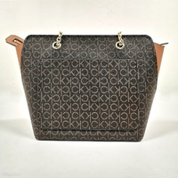 Calvin Klein Hailey Tote Bag H0GAJCR2 Brown Khaki Caramel Chain Zip