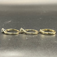 Ladies 9ct Yellow Gold Diamond Triple Ring Set