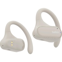Belkin SoundForm ClearFit Open-Ear Wireless Earbuds - Bluetooth Headphones with IPX5 Water Resistance & Deep Bass - Sand