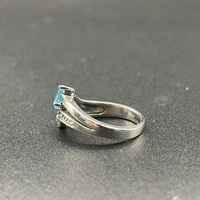 Ladies 925 Sterling Silver Blue Stone & Opal Ring