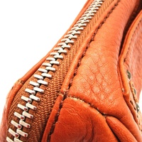 Chloe Orange Pebbled Leather Clutch Bag with Pouch and Card Tag