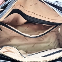 Guess Erica Triple Compartment Shoulder Bag Black Crossbody Strap