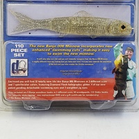 Banjo Minnow 006 Fishing Lure Set 110 Pieces Soft Plastic Baits Kit for Bass Freshwater & Saltwater Fishing