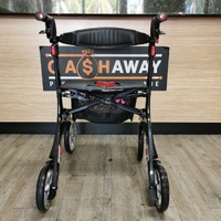 Hero+ 136kg SWL Carbon Fibre Seat Walker with Hand Brakes and Basket