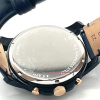 Fossil Grant FS5061 Chronograph Blue Dial Leather Mens Watch 44mm