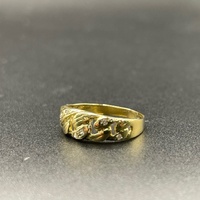 Unisex 18ct Yellow Gold Curb Link Pattern Ring