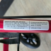 Aidacare Aspire Foldable Rollator Walker Seat Red 130kg Weight Limit