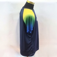 Braziline Brasil Soccer Shirt Mens Large Navy Blue Green Yellow Jersey