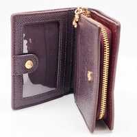 Coach Snap Wallet in Crossgrain Leather Dark Wine CCM75 Bifold