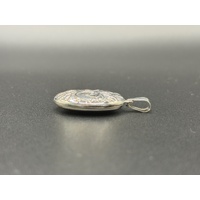 Ladies 925 Sterling Silver Oval Locket Pendant