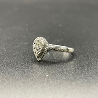 Ladies 9ct White Gold Diamond Cluster Ring