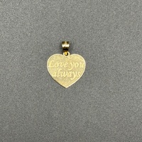 Ladies 9ct Yellow Gold Heart 'I LOVE YOU' Pendant