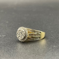 Ladies 9ct Yellow Gold Diamond Cluster Ring