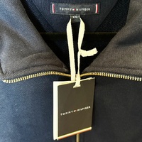 Tommy Hilfiger Placed Stripe 1/4 Zip Jumper XXL Men's Pullover Sweater Casual Knit Top